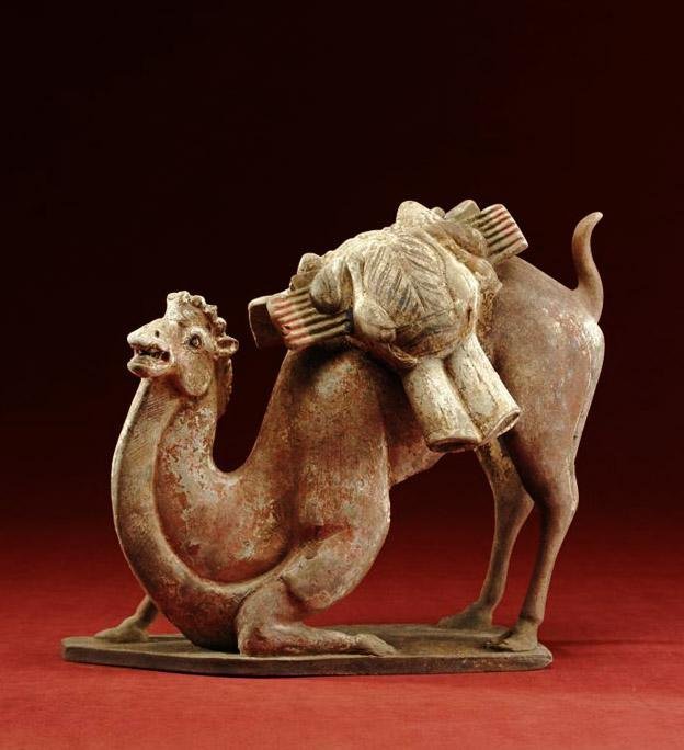 北齐文物欣赏 1,北齐彩绘灰陶骆驼 2,北齐思维菩萨像……_高清图集