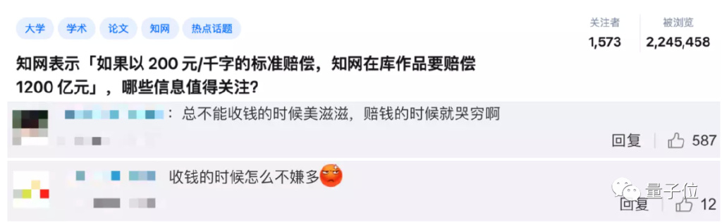 知网哭穷赔不起1200亿,网友:收钱时咋不嫌多休闲区蓝鸢梦想 - Www.slyday.coM 知网哭穷赔不起1200亿,网友:收钱时咋不嫌多休闲区蓝鸢梦想 - Www.slyday.coM