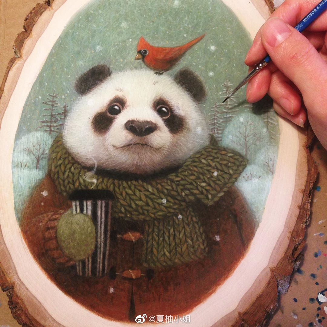 精致的动物木片画～_高清图集_新浪网