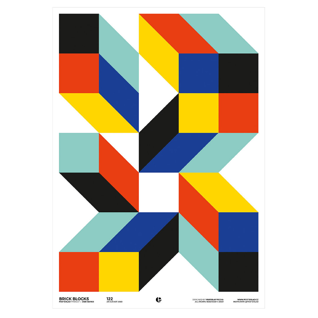 色彩碰撞几何图形利用重复叠加等方式进行组合