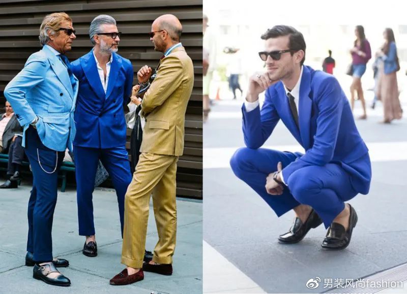 蓝色西装可以穿黑色裤子吗6.蓝色西装配什么颜色的领结7.