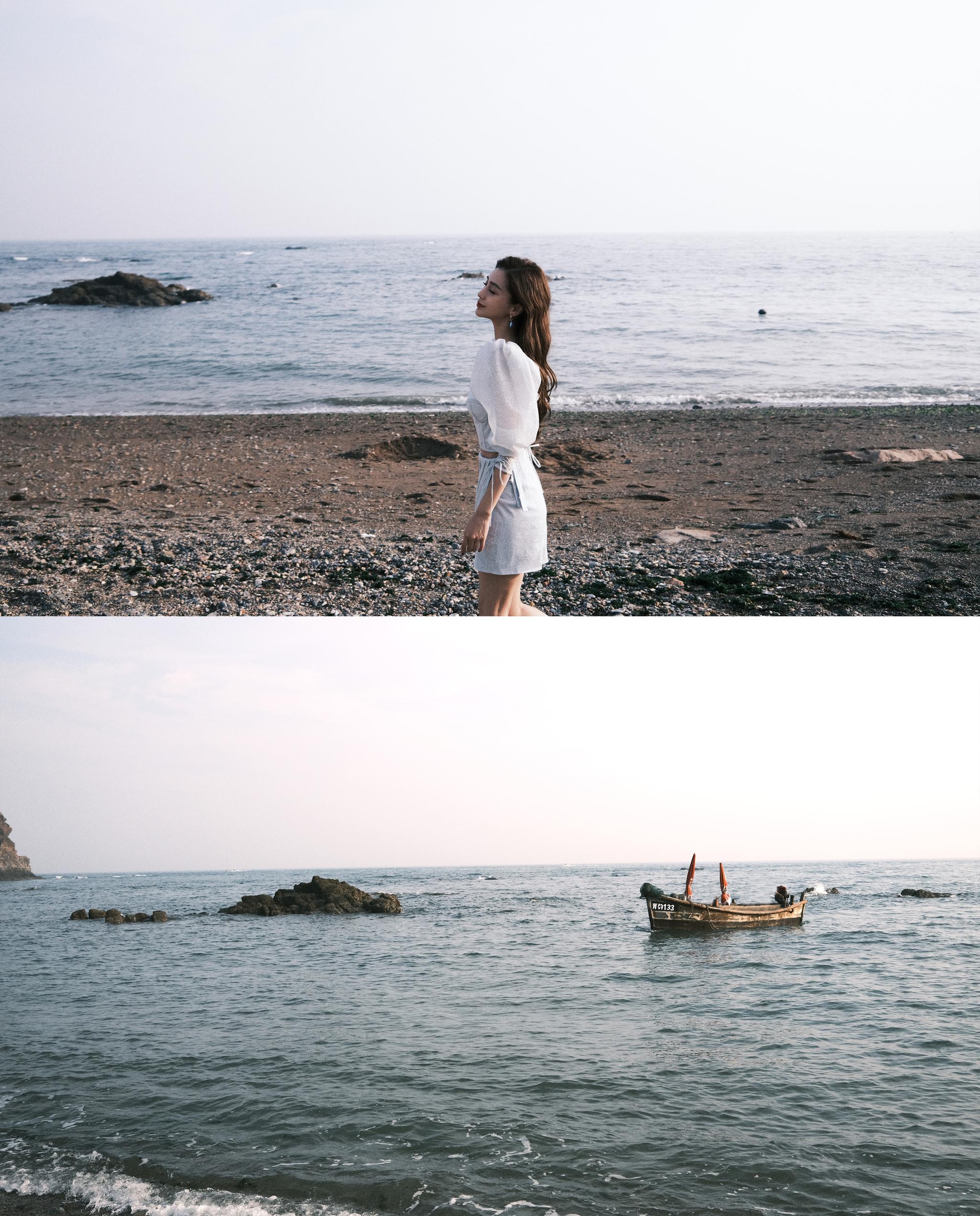 曝光一组海景写真,海风轻轻吹拂,心情和发丝一同飞扬