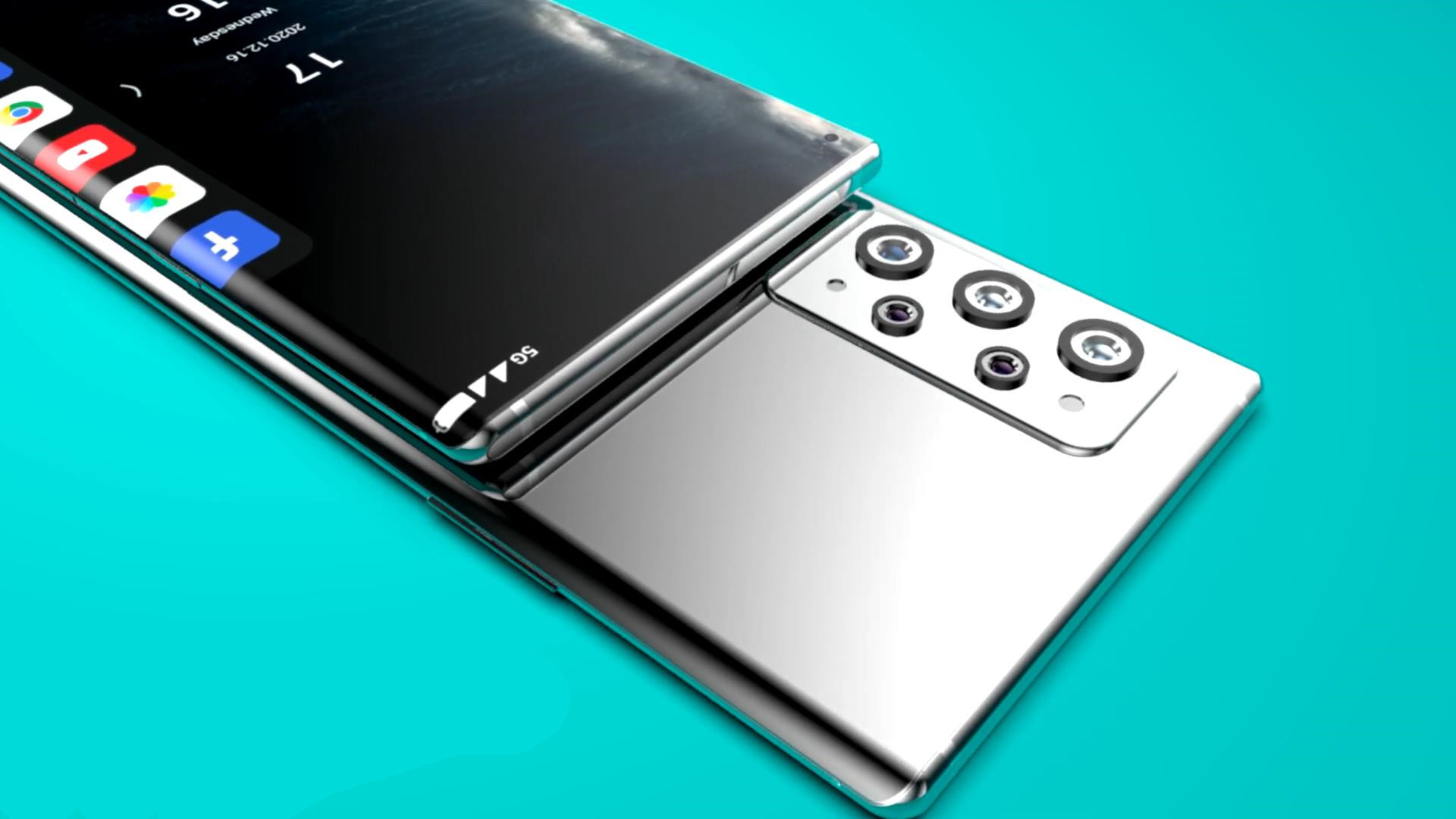 华为p50pro概念图矩阵5镜头曲面屏可操控iphone12可暂时别买