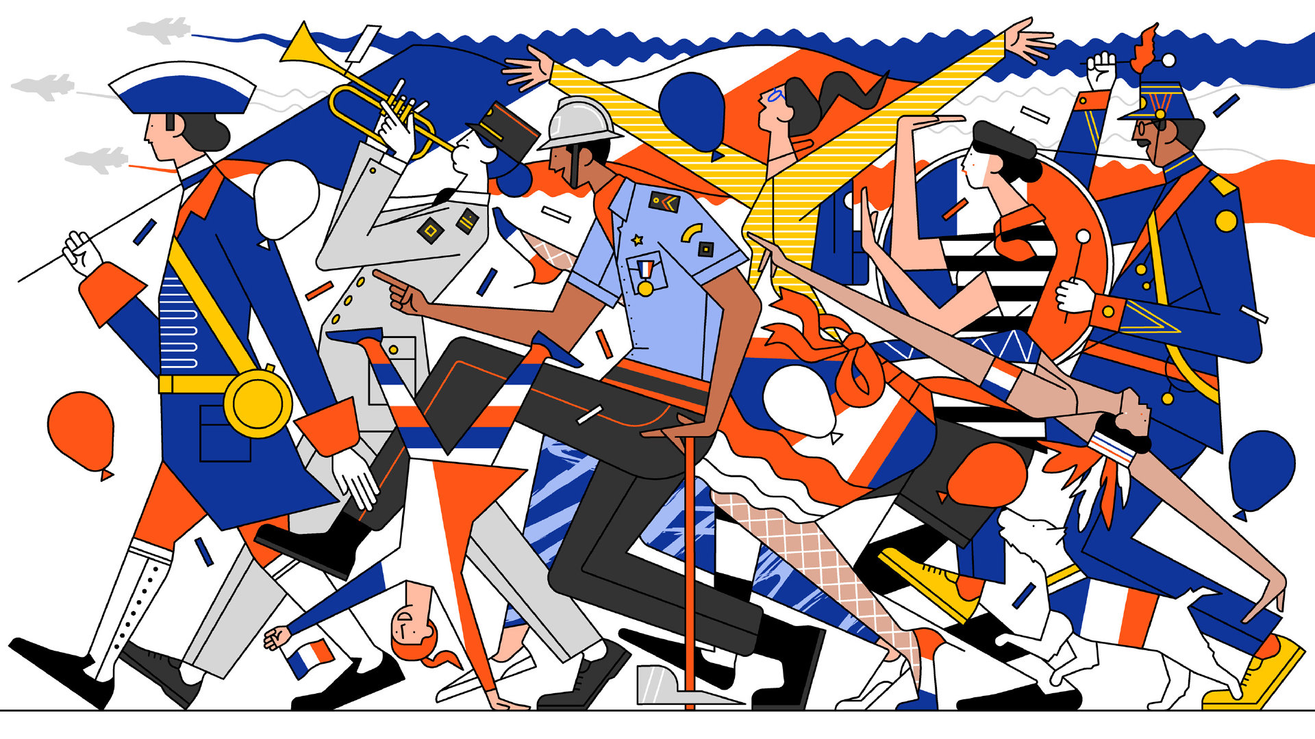 来自英国插画师 sam peet 扁平插画作品