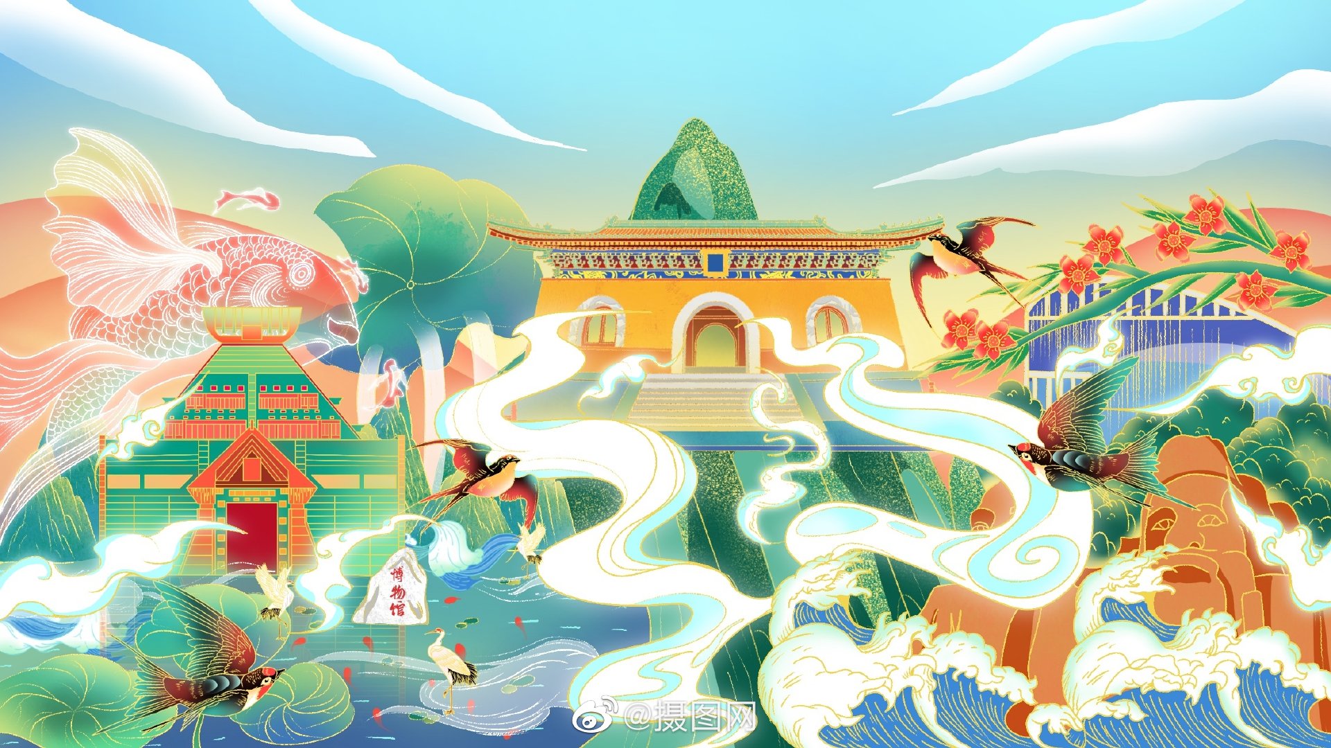 国潮风|超级精美的插画分享 各大城市的经典地标你认得出来嘛