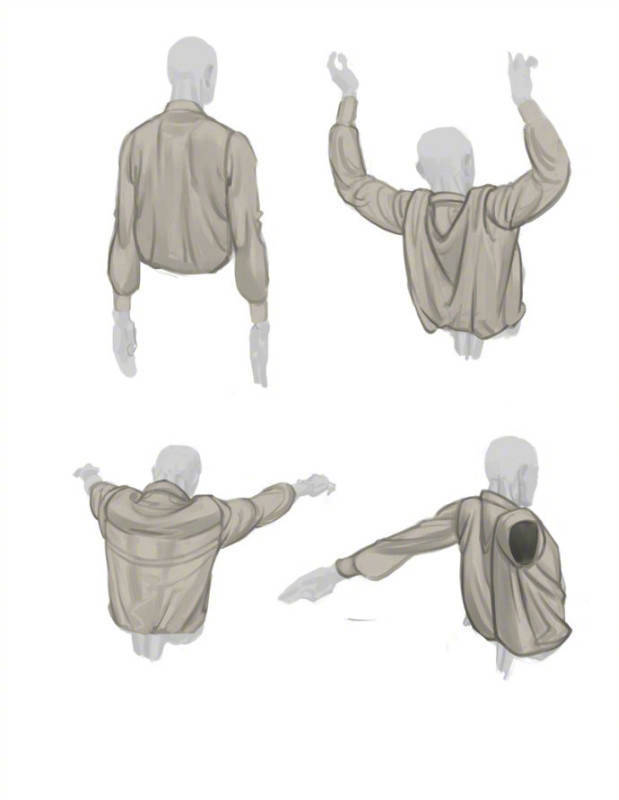 衣服褶皱走向绘画练习素材参考,收了备用!__财经头条