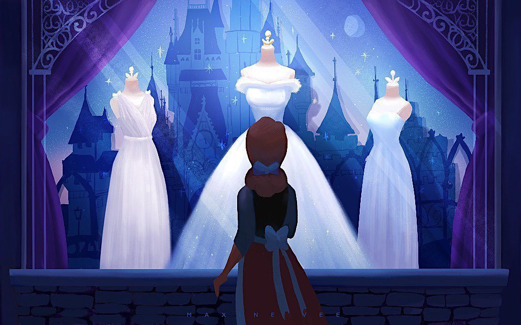 公主的背影,太美了插画师:maxine vee