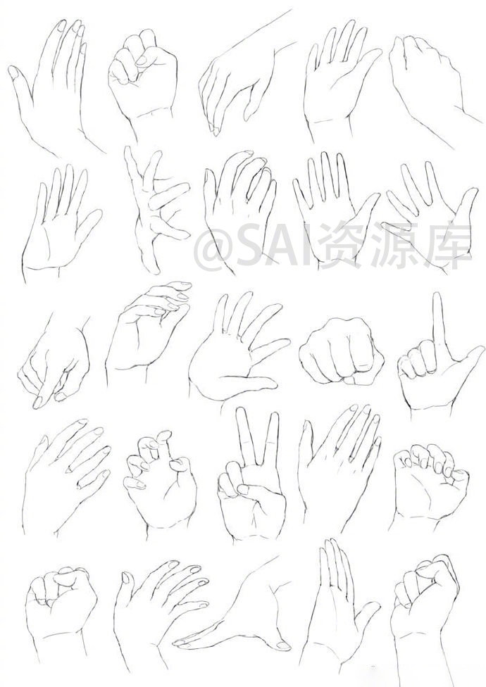 个人向手部画法总结 附手部线稿 拿去练习 转需