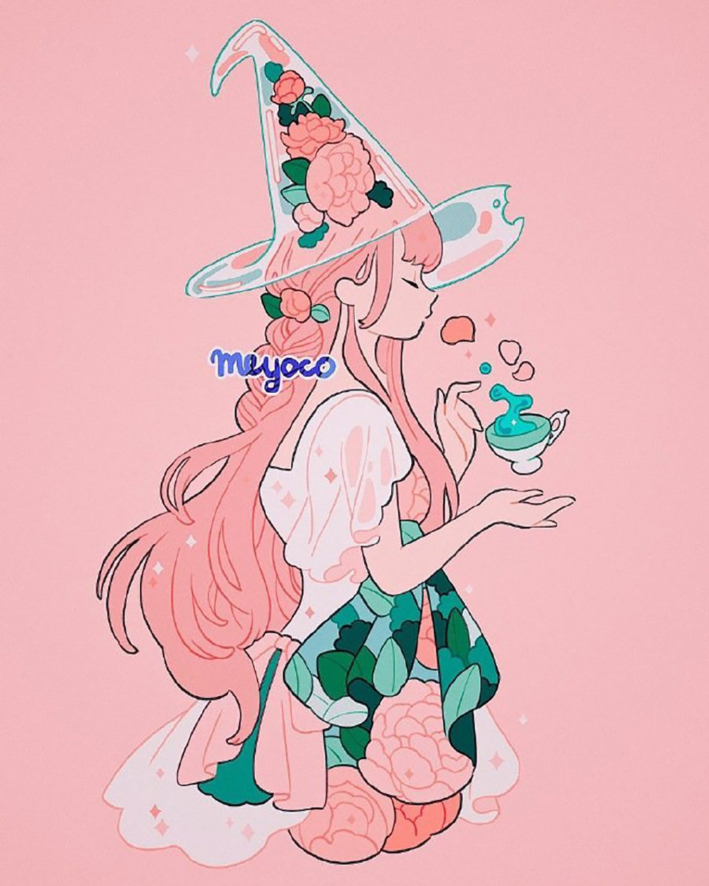 充满甜蜜与幻想的少女插画小姐姐都是甜酷甜酷的感觉