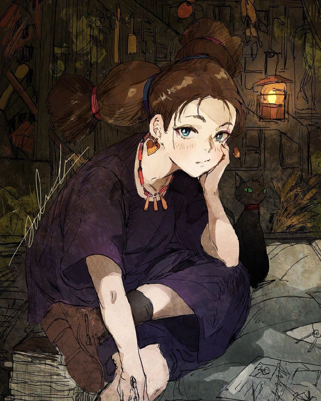 日本插画师 木野花 的动画人物同人插画,画风太棒了!