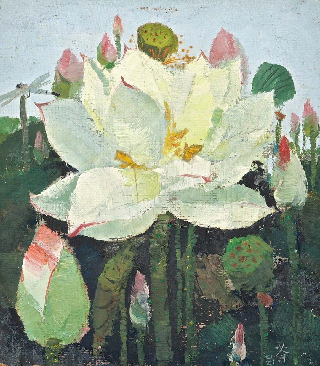 吴冠中先生笔下的荷花,写实,写意个性分明. ……__财经头条