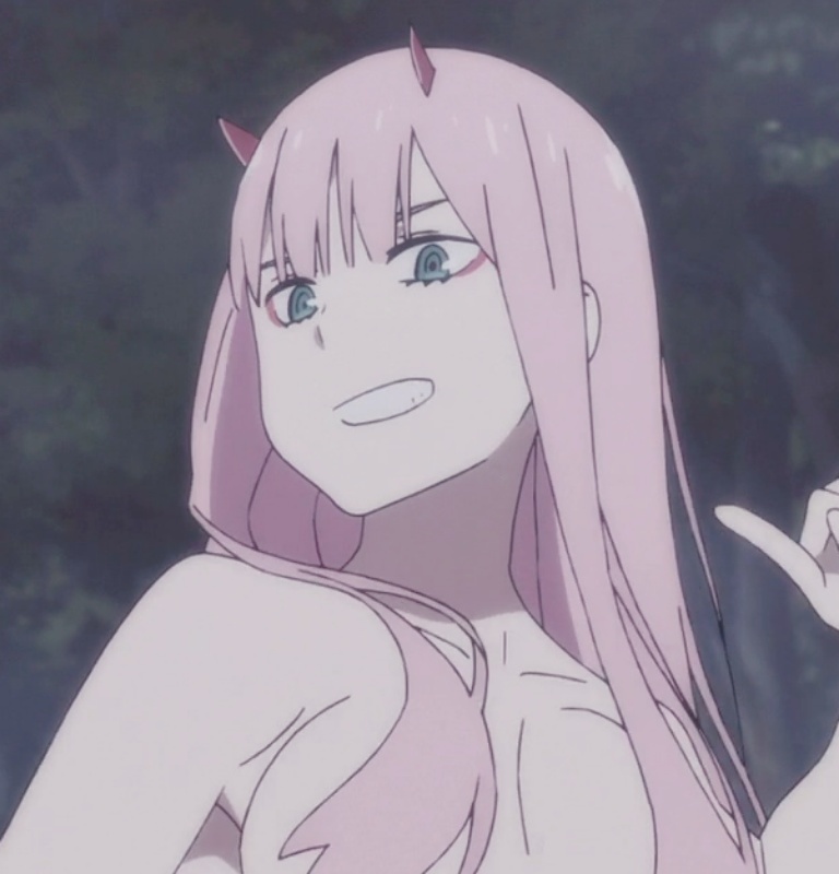 自截女头《darling in the franxx》002的笑容也太治愈了吧!