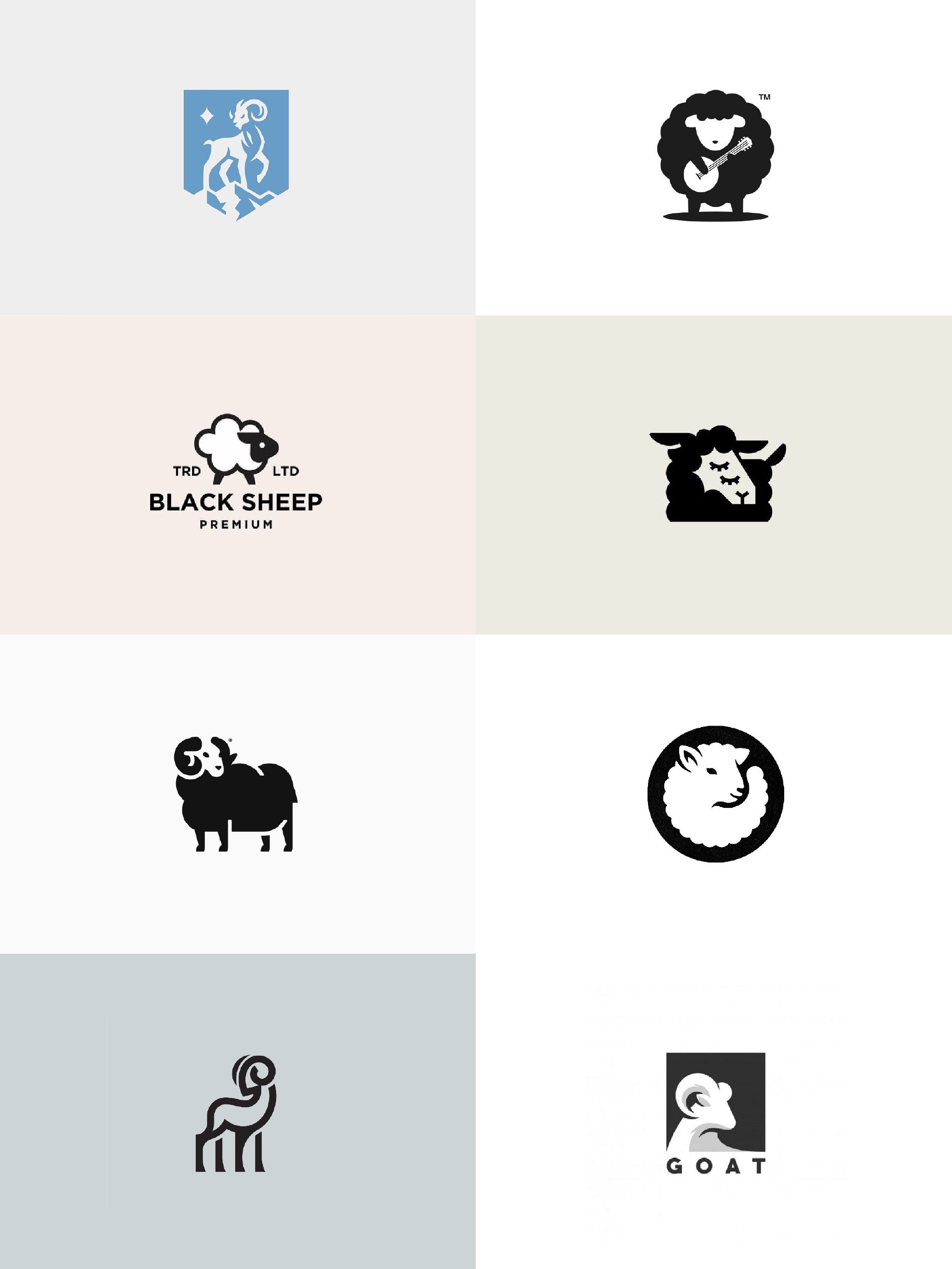 关于 羊 元素logo设计参考