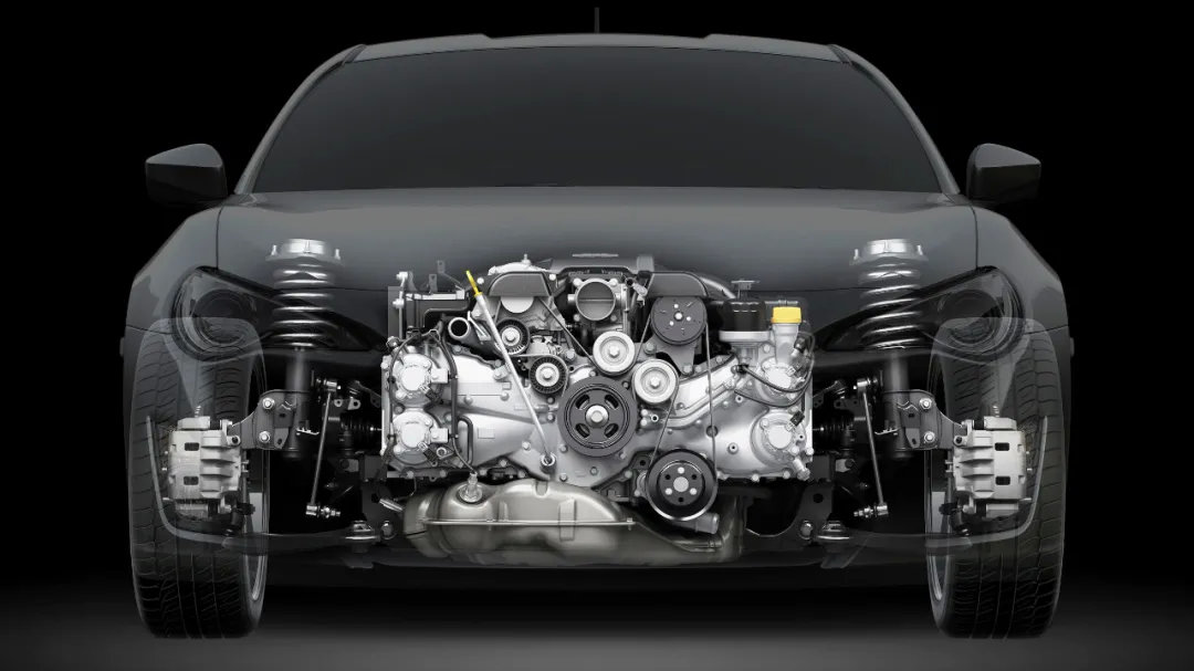 虽然水平对置发动机的上下厚度明显更薄,对垂直空间的占用更少.