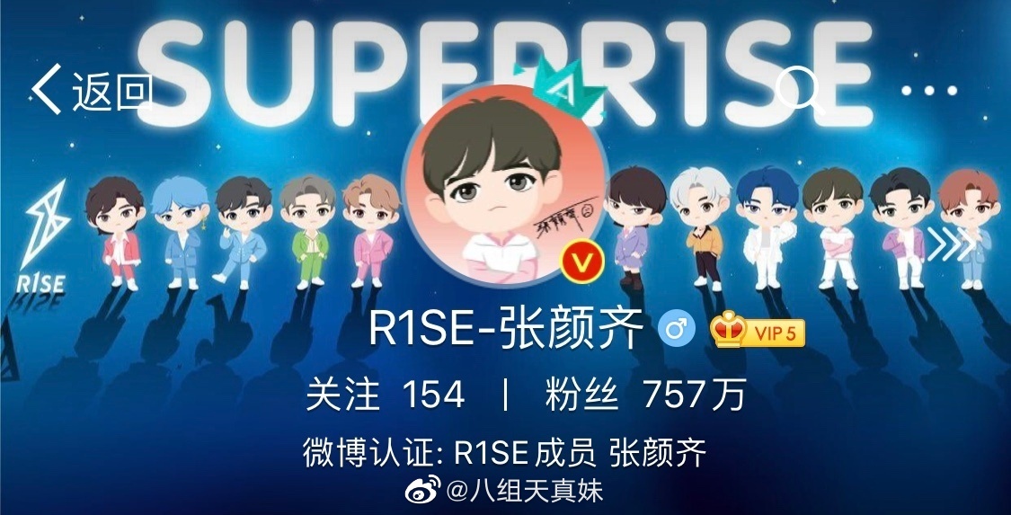 r1se成团一周年!11位成员在6点8分同时换上了可爱的q版头像