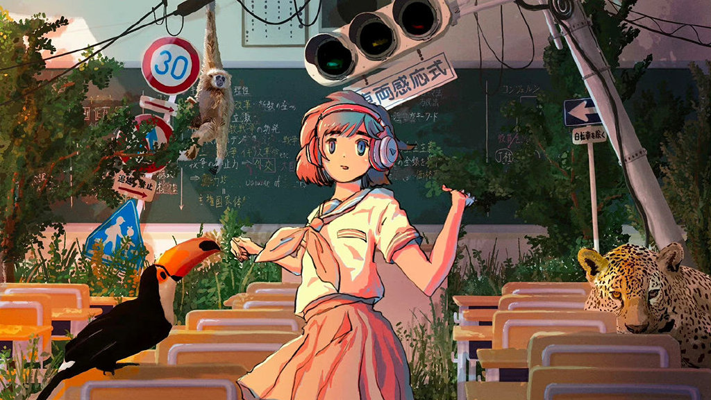 小清新又不失个性的人物插画，色彩浓郁，色调柔和且氛围感强休闲区蓝鸢梦想 - Www.slyday.coM