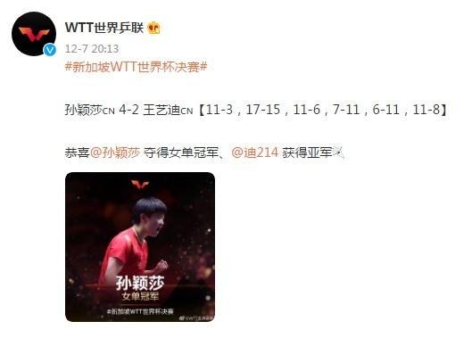 祝贺！樊振东、孙颖莎分别夺得WTT世界杯男单、女单冠军休闲区蓝鸢梦想 - Www.slyday.coM