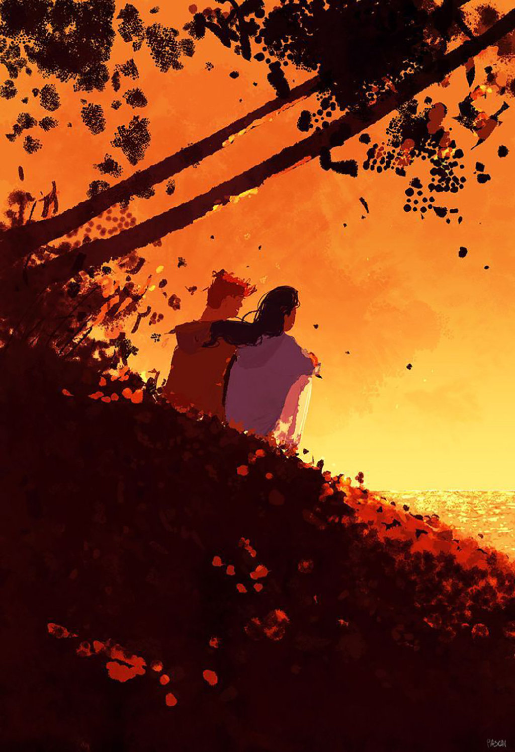 充满着浓浓情感的人物插画，不管是配色还是光影，都很有个人特色休闲区蓝鸢梦想 - Www.slyday.coM