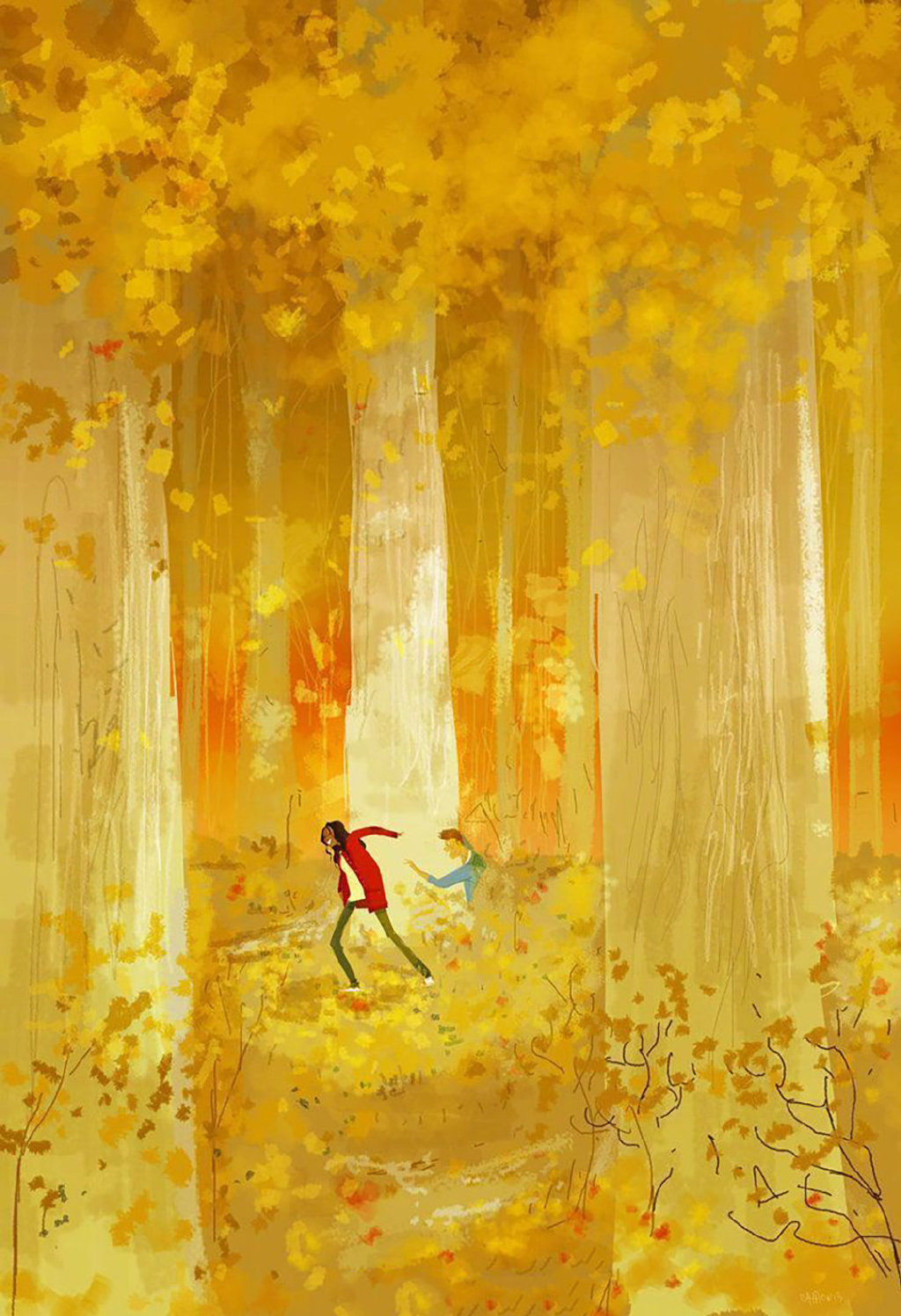 充满着浓浓情感的人物插画，不管是配色还是光影，都很有个人特色休闲区蓝鸢梦想 - Www.slyday.coM