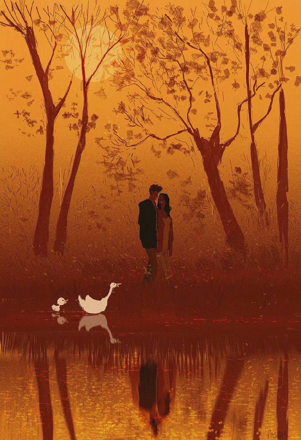 充满着浓浓情感的人物插画，不管是配色还是光影，都很有个人特色休闲区蓝鸢梦想 - Www.slyday.coM