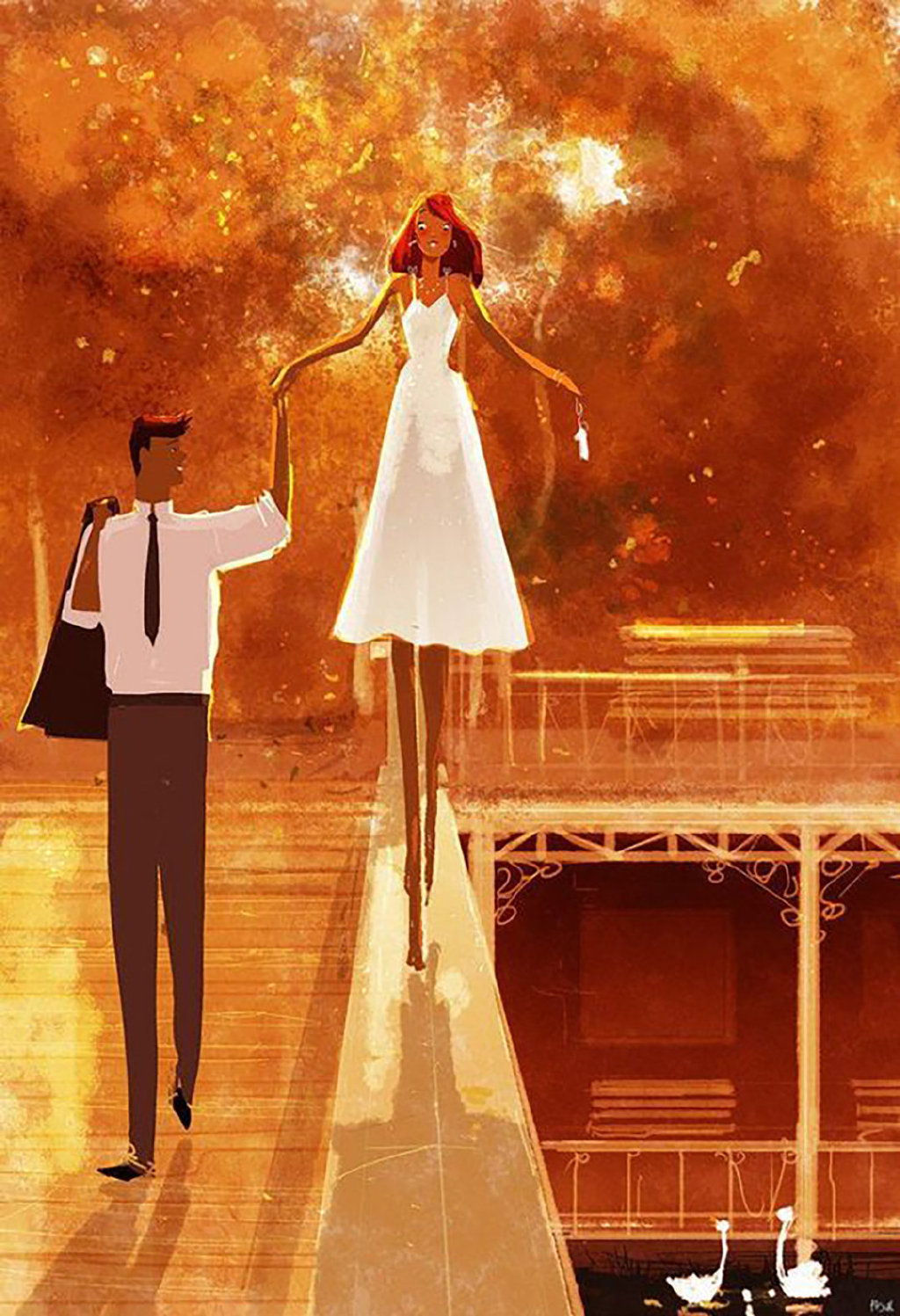 充满着浓浓情感的人物插画，不管是配色还是光影，都很有个人特色休闲区蓝鸢梦想 - Www.slyday.coM