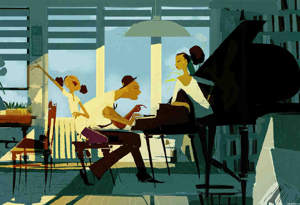 充满着浓浓情感的人物插画，不管是配色还是光影，都很有个人特色休闲区蓝鸢梦想 - Www.slyday.coM