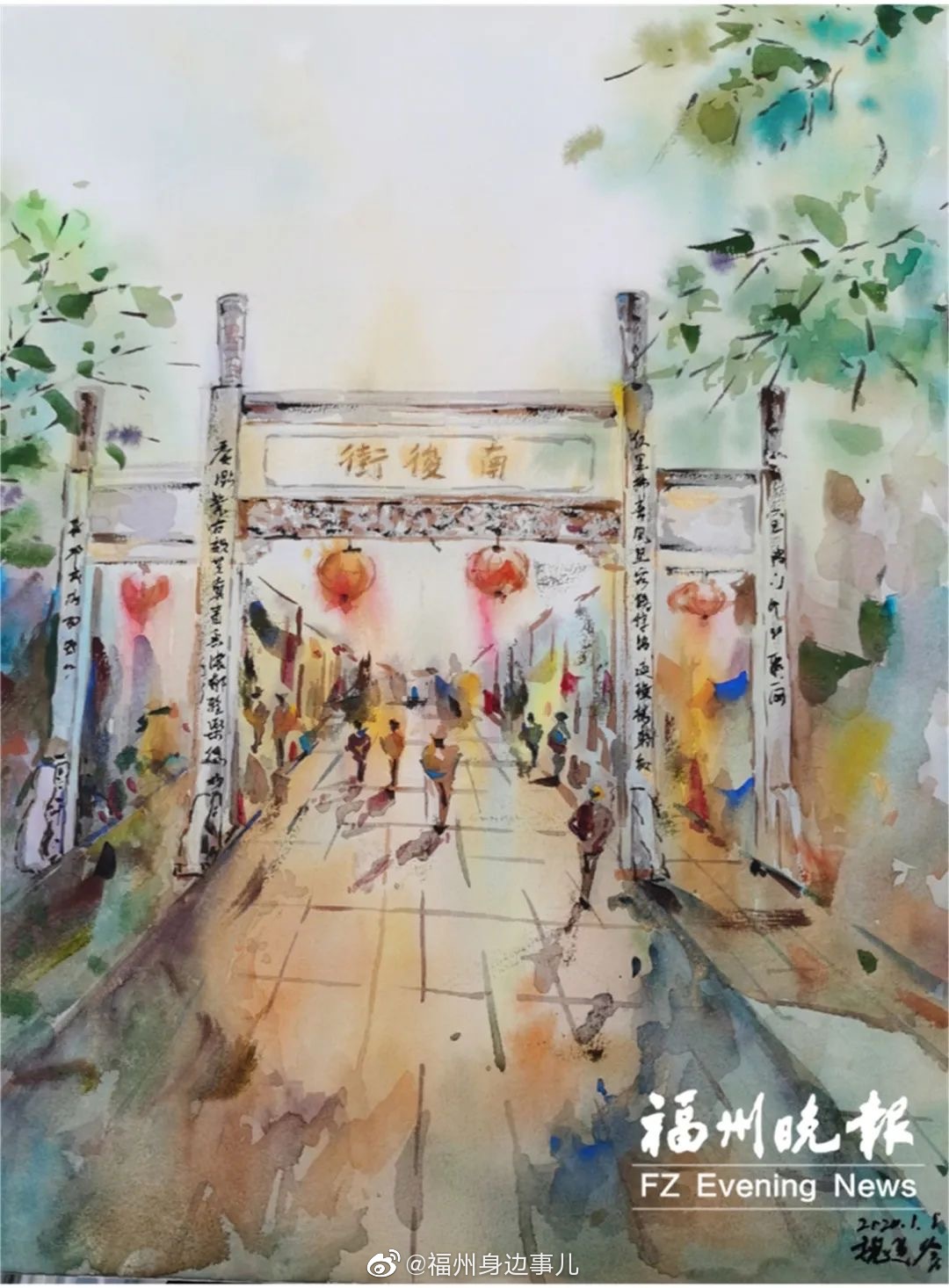 看!这名95后女孩,用画笔描绘福州古厝的美