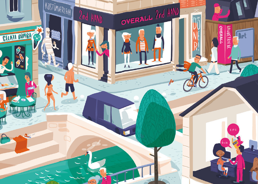 复杂的卡通插画场景 :chragi frei__财经头条