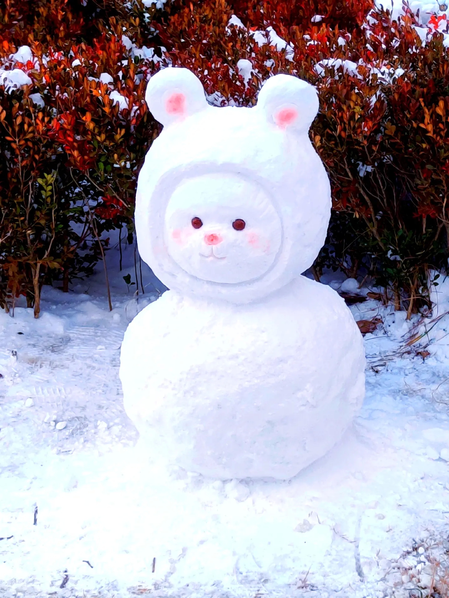 下雪天就是要堆雪人的呀