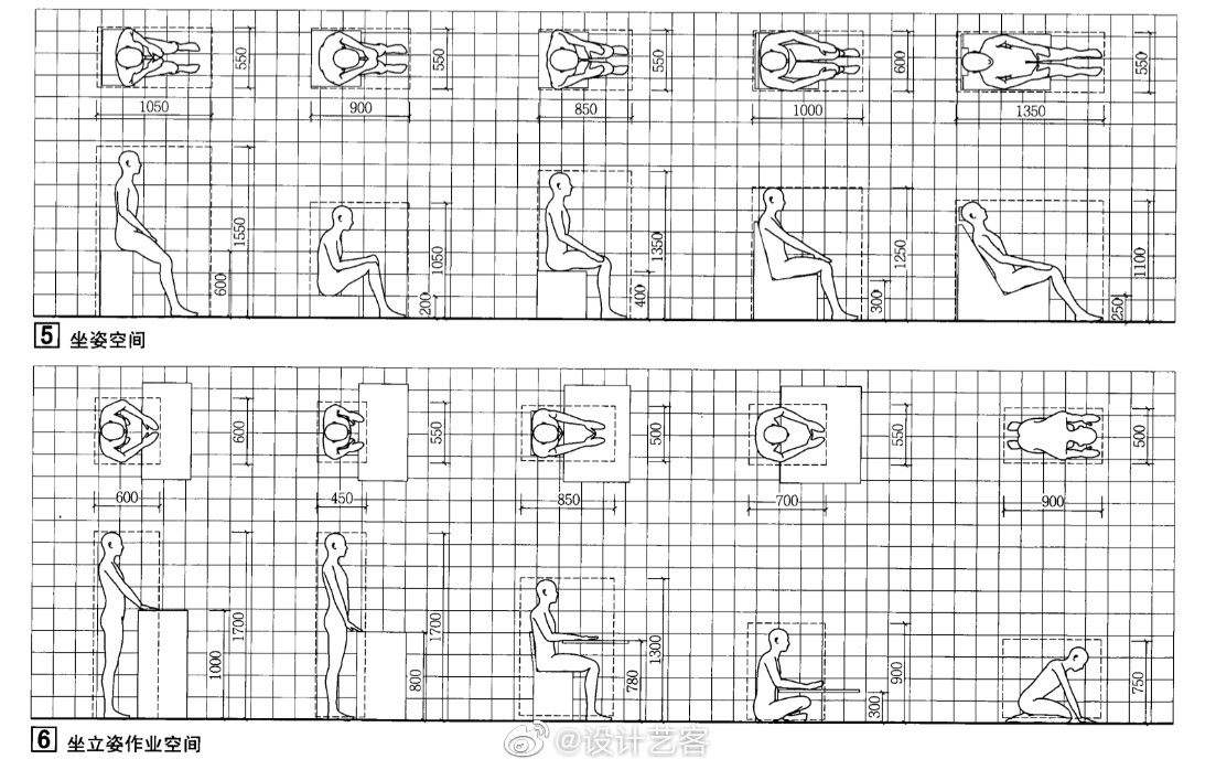 人体尺度与活动空间尺寸参考一组. ……_高清图集_新浪网