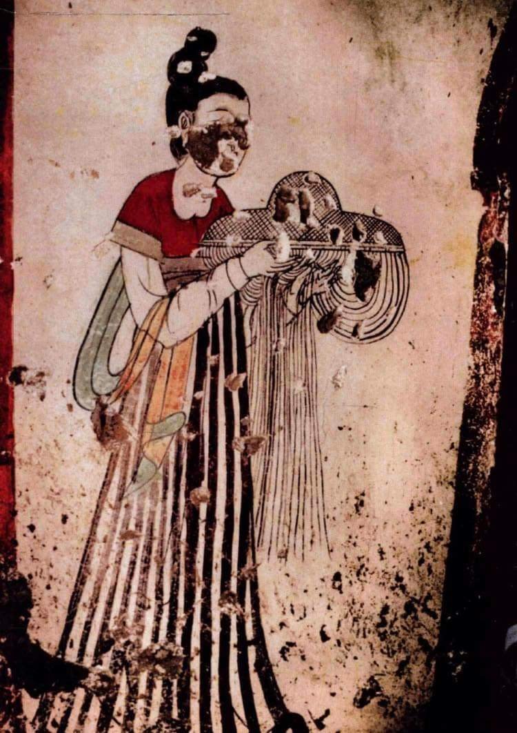 昭陵燕妃墓里的侍女壁画_高清图集_新浪网