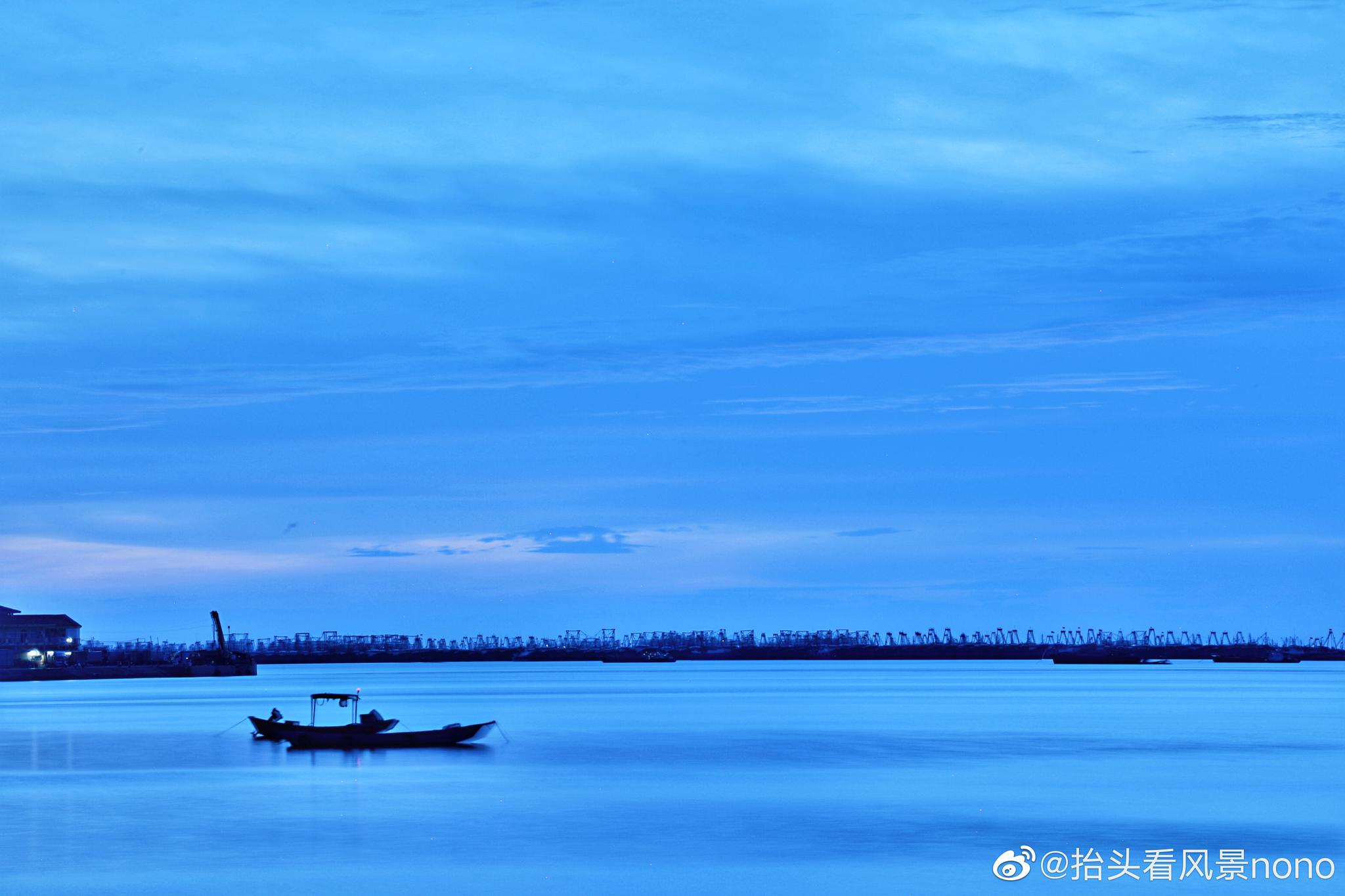 广西北海,淡蓝色的清晨和日暮