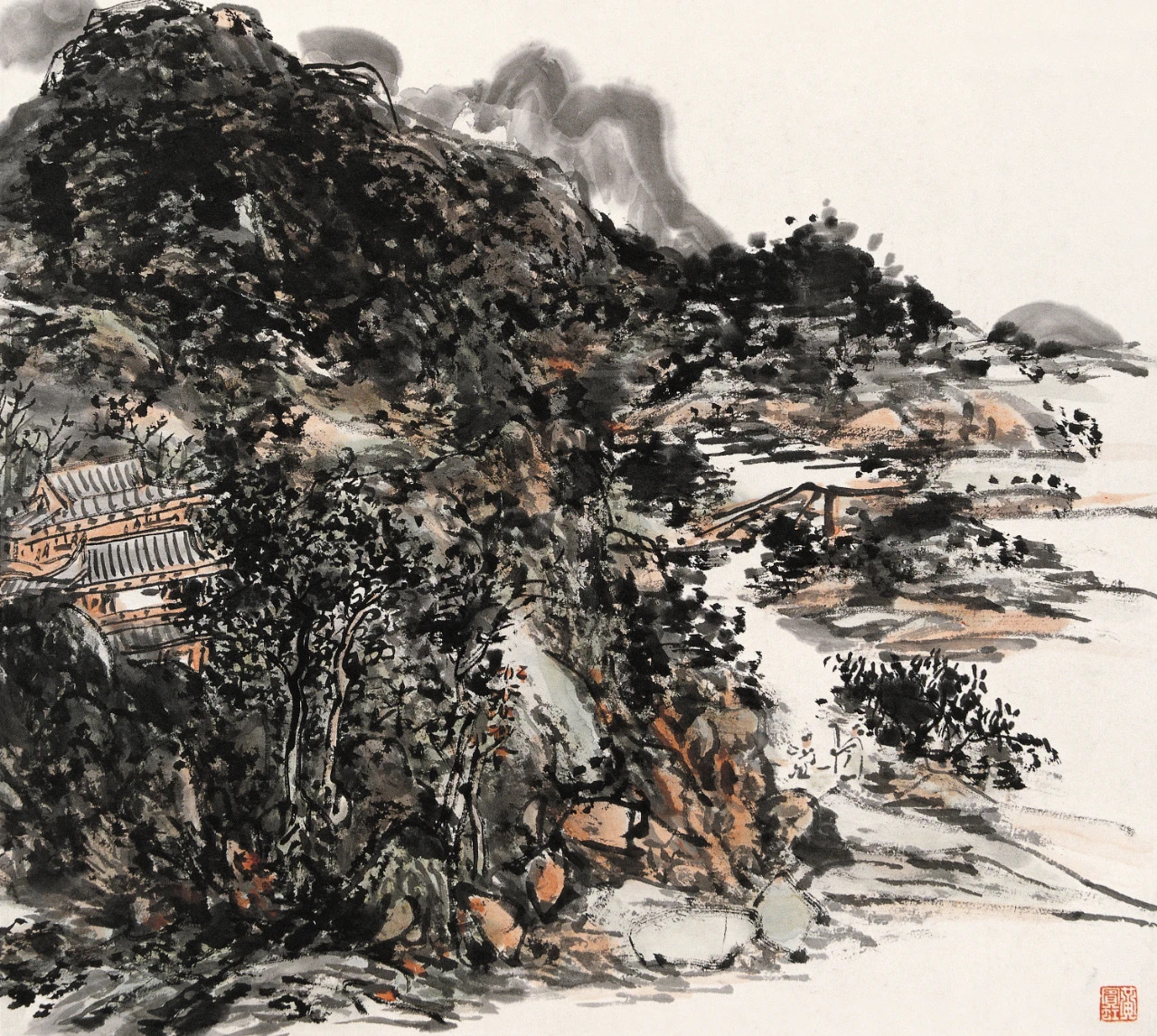 黄宾虹山水小品欣赏 黄宾虹这些山水小品,黑密浑厚,润泽华滋