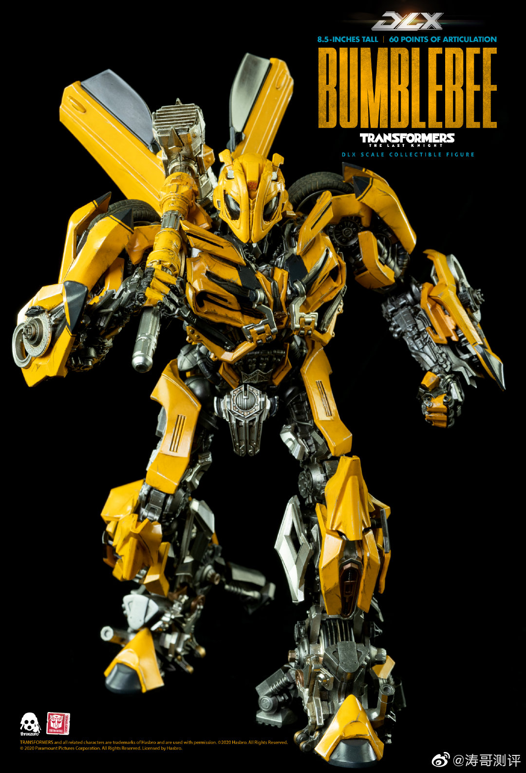 threezero推出了dlx系列的变5大黄蜂本品全高85英寸约21