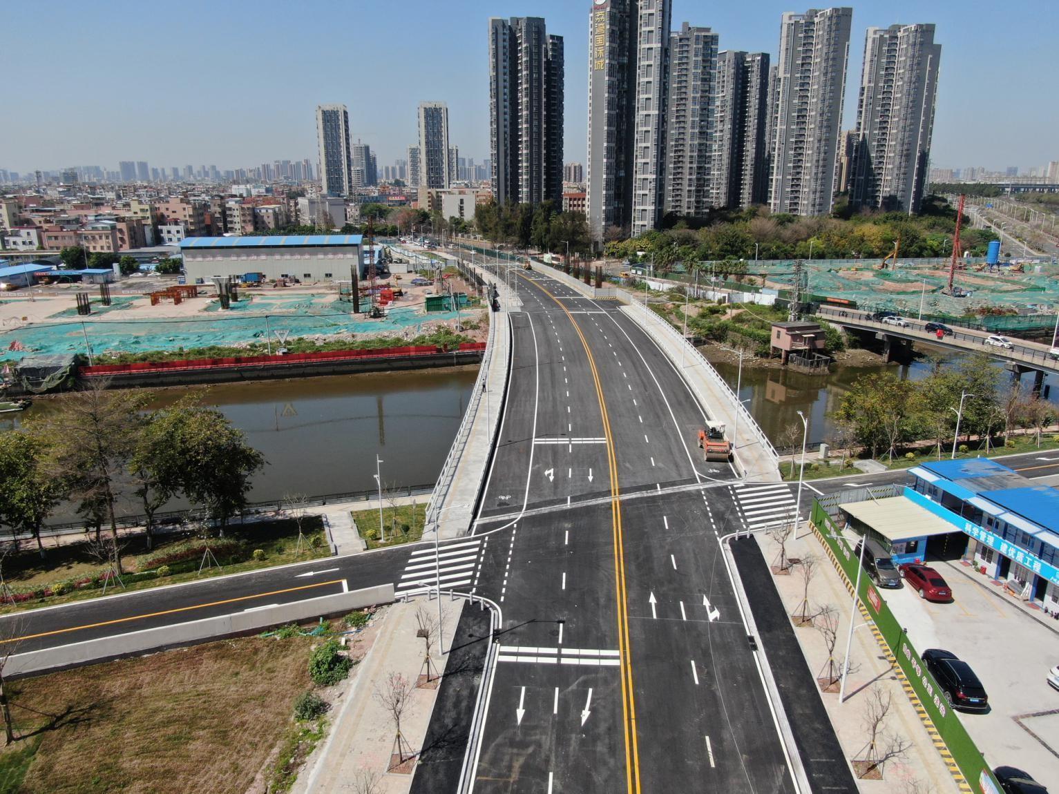 荔湾龙溪路跨花地河桥明晚通车缓解48万人出行难题