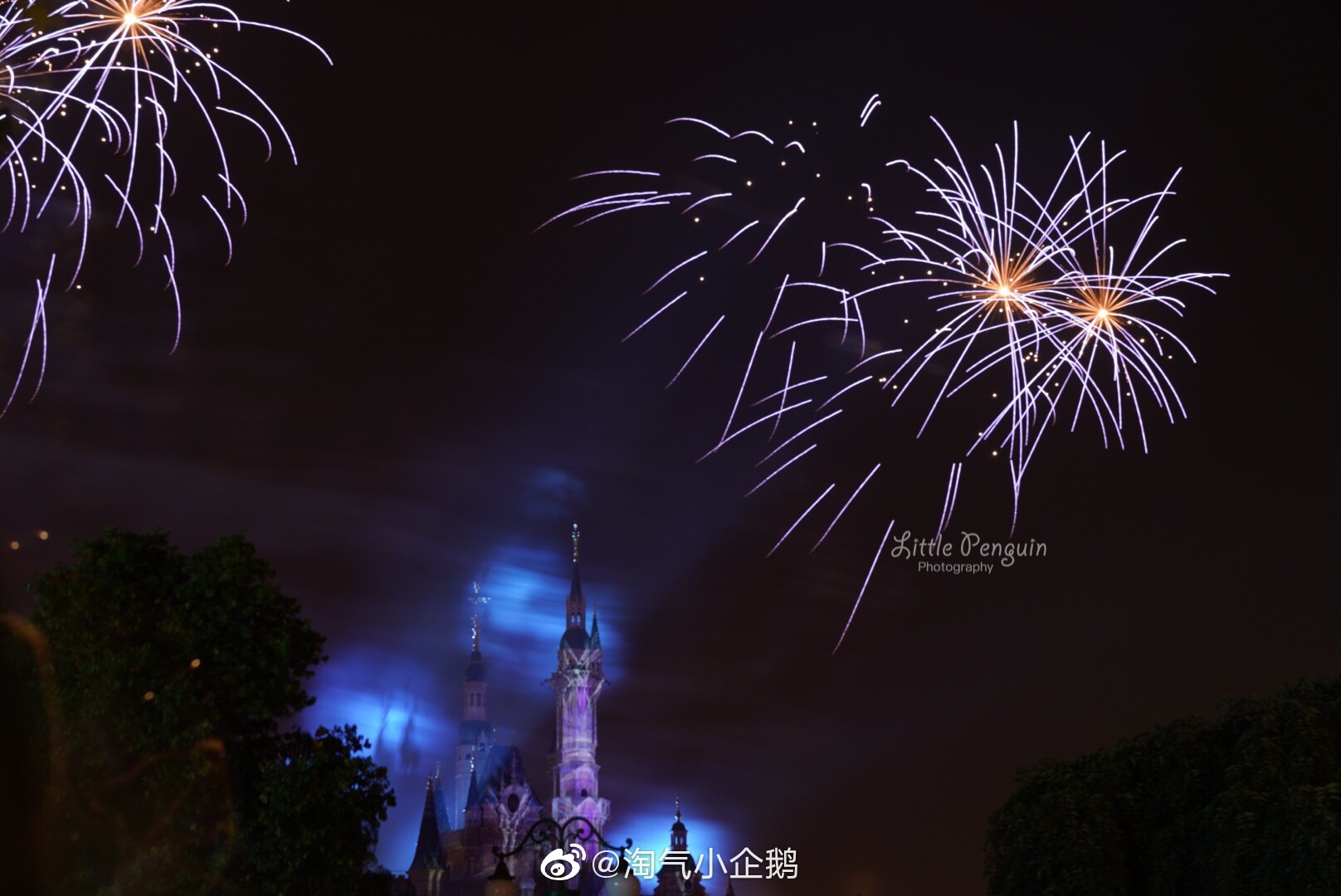 迪士尼最不能错过的节目就是晚上的烟火表演