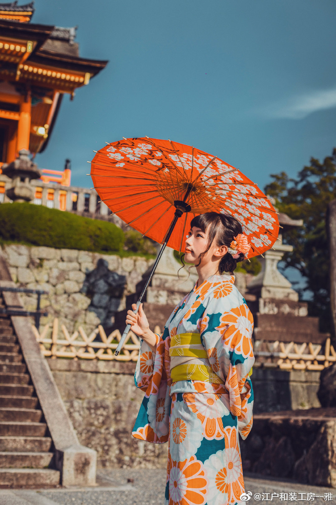 超元气的夏季浴衣 非常俏皮的色彩搭配明丽的橙色太有夏日感啦