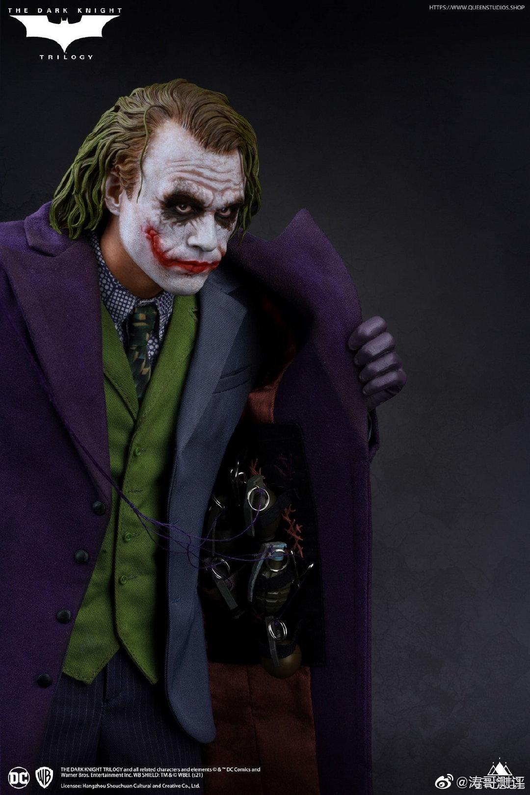 queen studios这款1/4希斯·莱杰版小丑全身像