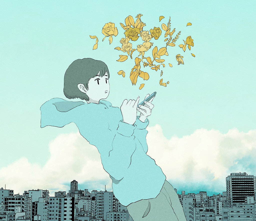 小清新又不失个性的人物插画，色彩浓郁，色调柔和且氛围感强休闲区蓝鸢梦想 - Www.slyday.coM