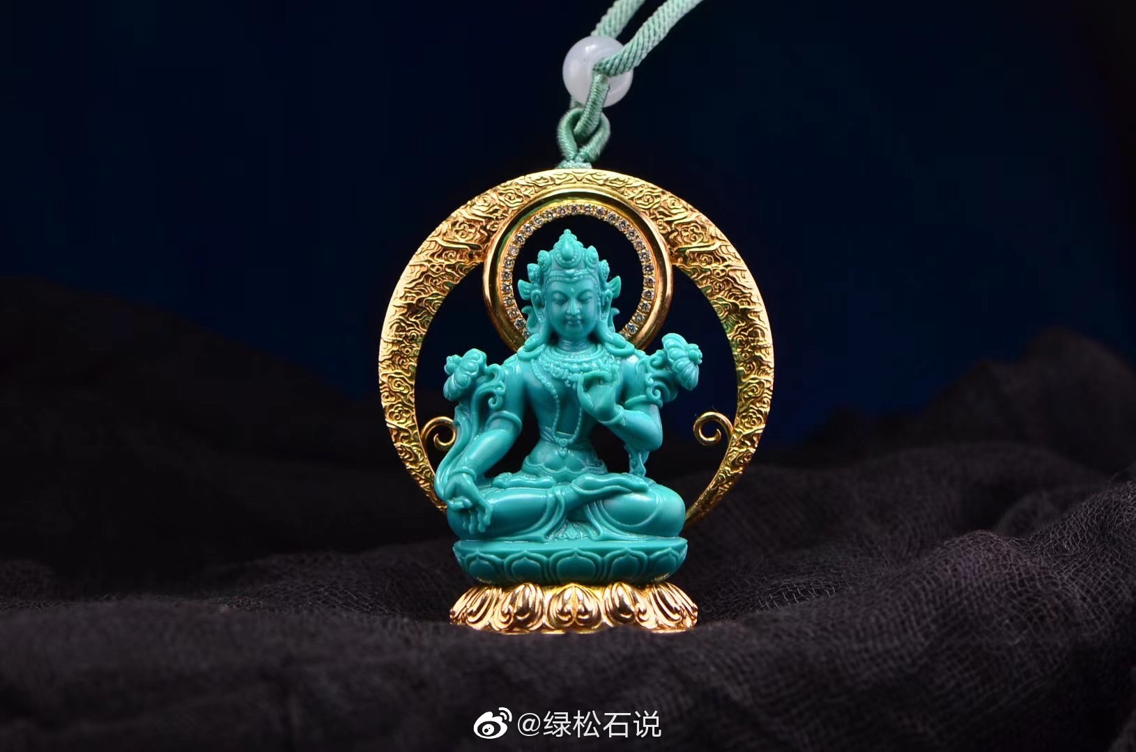 镶嵌重器《绿度母》 | 镂空立体雕刻工艺,金玉共存高贵优雅!