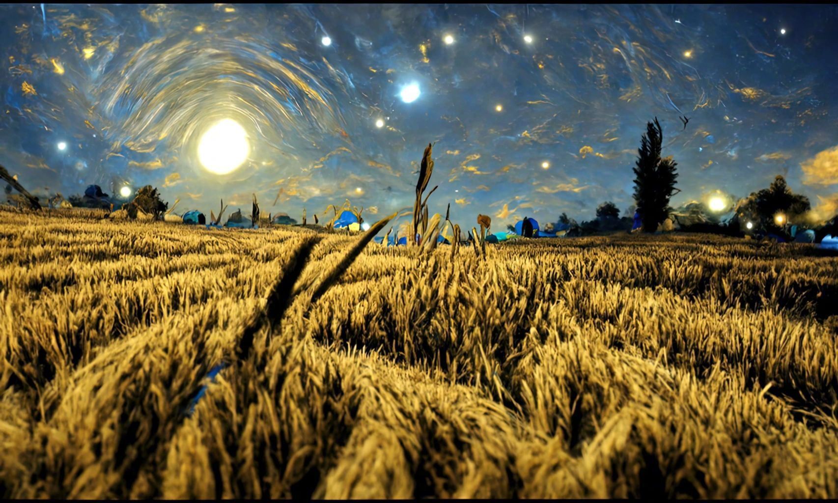 麦田金浪,星空闪耀梵高