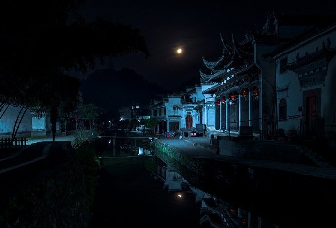寒夜归村月照溪 晚安_高清图集_新浪网