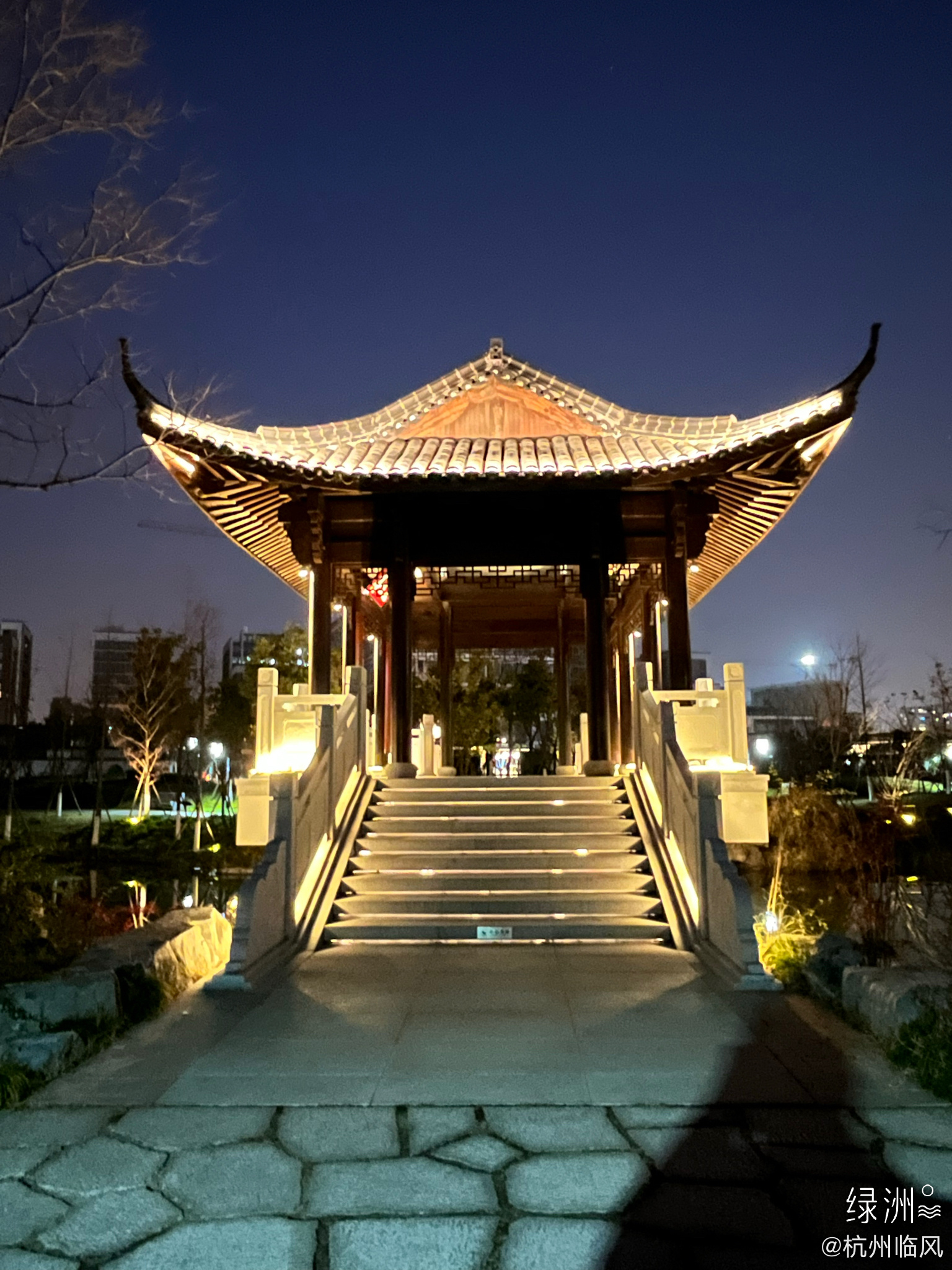 杭州桃花湖公园夜景_高清图集_新浪网