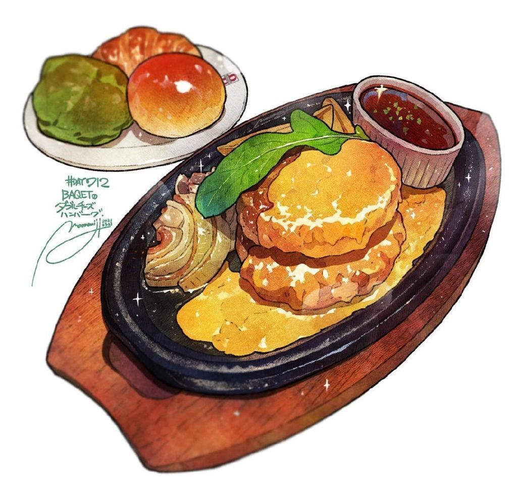 来自ins插画师 maomomiji 美食绘画作品