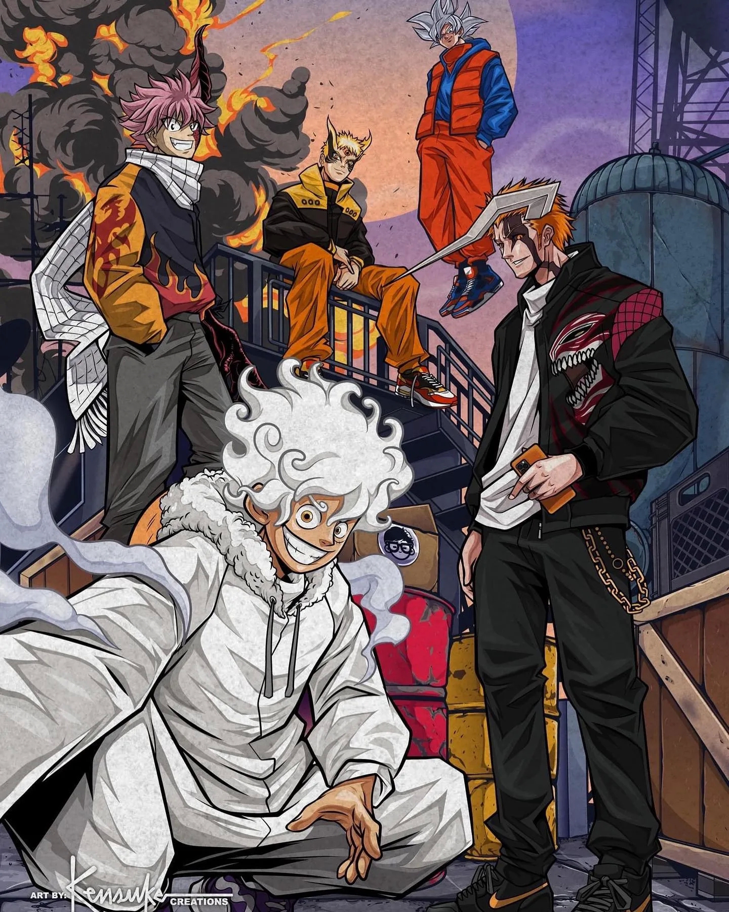 5大热血动漫5位主角最强形态同人图!_高清图集_新浪网