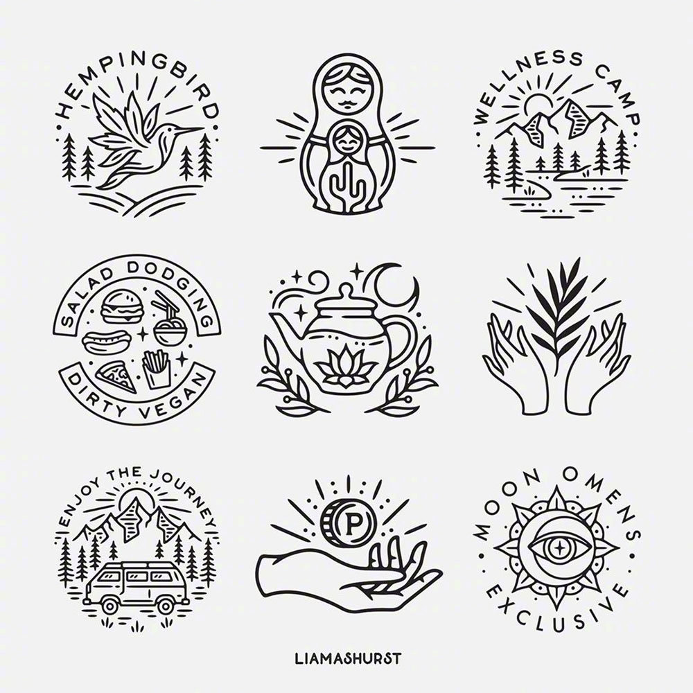 一组点线面绘制的图案,精致!