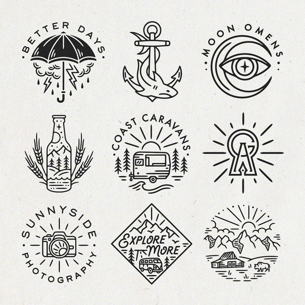 一组点线面绘制的图案,精致!