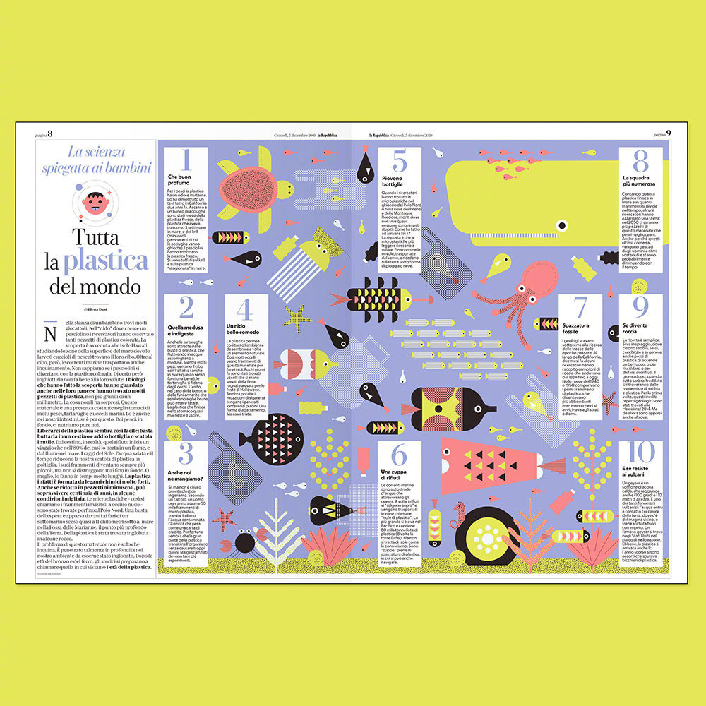 来自设计师 matteo riva 插画报纸版式设计