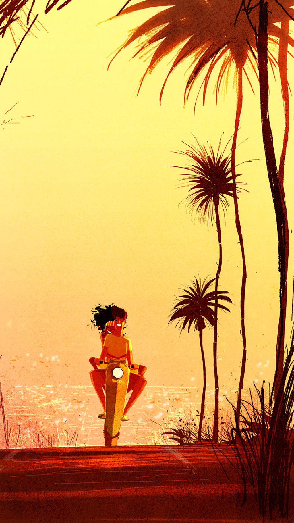 充满着浓浓情感的人物插画，不管是配色还是光影，都很有个人特色休闲区蓝鸢梦想 - Www.slyday.coM