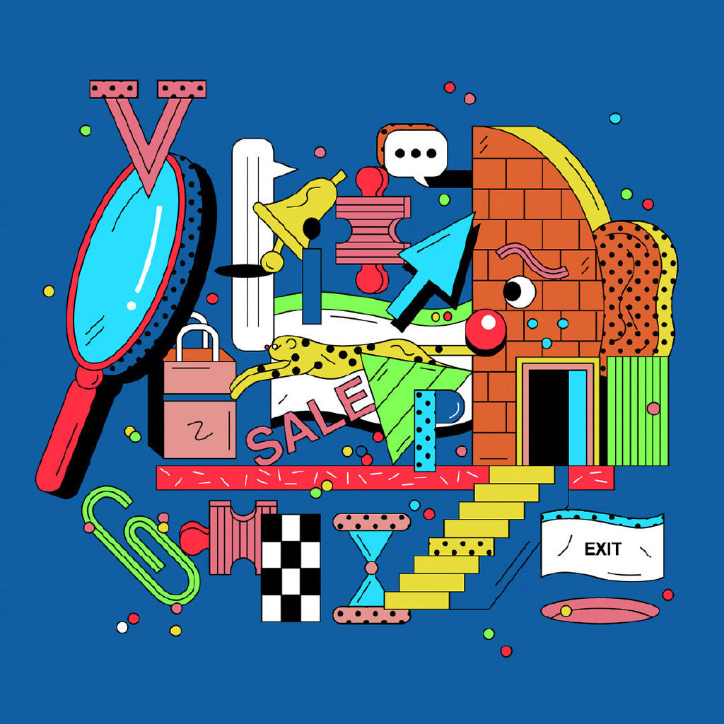 一组活泼欢快的撞色插画设计~:ksusha itwazcool_高清图集_新浪网